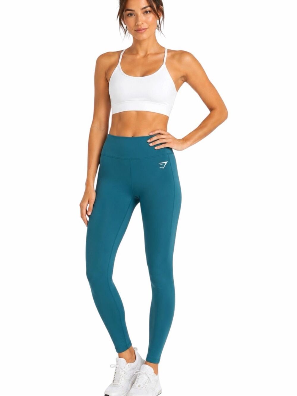 GYMSHARK Sculpt Side Pocket Scrunch Legging Teal Small